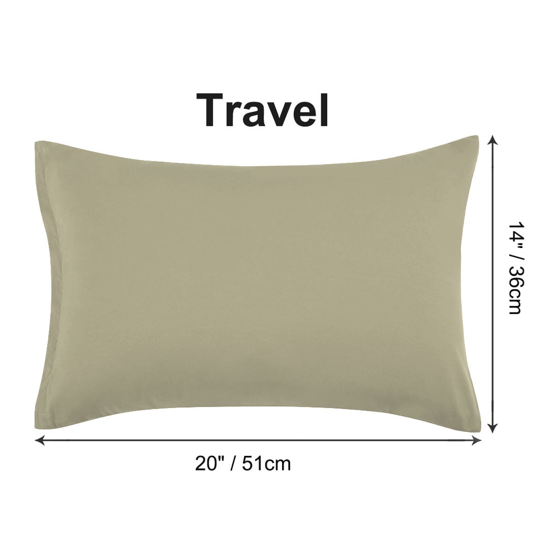 Unique Bargains 4-Piece Soft Microfiber Pillowcases Khaki Travel(14"X20")