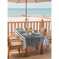 thumbnail image 2 of Outdoor Tablecloth with Umbrella Hole for Patio/Picnic/Party/Camping, Dark Gray Starfish Waterproof Table Cloth Rectangle Table Cover Washable, Coastal Summer Beach Ocean Striped (60"x 102"), 2 of 9