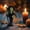 Black, Orange, Ivory White, Muted Green, variant on Uutvery Spooky Resin Figurine, Witch with Staff, Arched Black Cat, Stacked Pumpkins or Ghost Pair, Matte Finish for Halloween Tabletop and Mantel Decor