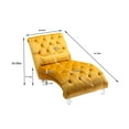 thumbnail image 3 of Velvet Chaise Sofa with Lumbar Pillow, Modern Ergonomic Upholstered Concubine Sofa Chair, Comfy Button-Tufted Sleeper Recliner Sofa for Living Room, Bedroom, Balcony, Mustard, 3 of 7