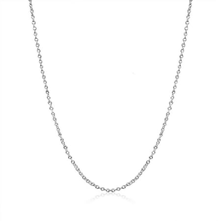 18 Inch Italian - Cable Chain Necklace Sterling Silver Italian 1.3mm Nickel Free 18 inch
