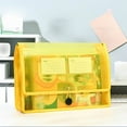 thumbnail image 4 of Plastic File Wallet Envelope Expanding File Folder Document Organizer with Snap Closure & Label Pocket Clear Colored Waterproof Accordion File Pouch for Office Home,Yellow,13.19x2.76x9.45", 4 of 5