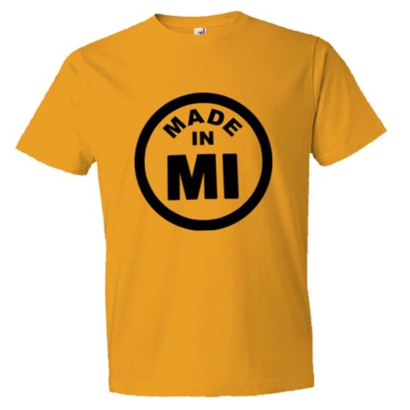 PleaseMeTees™ Mens From Born Made In Michigan MI Logo Label HQ Tee