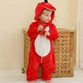 thumbnail image 4 of Mercatoo Unisex Baby Dinosaur 𝐂ostume Halloween Flannel Jumpsuit Toddler Winter 𝐇ooded Romper 𝐂osplay Performance Clothes, 4 of 5