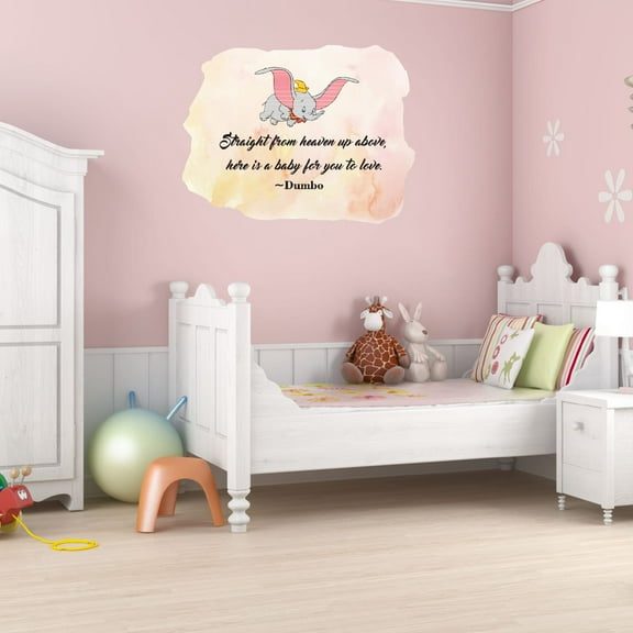 Watercolor Decal Here Is A Baby For You To Love Bedroom Wall Decal for Children Inspirational Quotes Pink Watercolor Art Cute Themed Room - Size: 10 In x 8 In