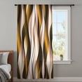thumbnail image 4 of Brown Striped Ombre Sheer Curtains 54 Inches Long, Modern Brown Moire Geometric Light Filering Curtains, Breathable Simi Curtain Privacy Drapes for Kitchen Bathroom Lightweight Small Window Treatment, 4 of 9