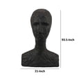 thumbnail image 5 of Benjara Nyk Abstract Bust Figurine- 94 Inch- Human Head Design- Black Resin, 5 of 6
