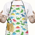 thumbnail image 2 of Colorful Dinosaur Paradise Pattern Apron-Garden Aprons for Women with Pockets-Cotton Linen Waterproof Kitchen Cooking Gardening Aprons Adjustable for Kitchen,Cooking,BBQ and Salon 33x27 Inch, 2 of 7