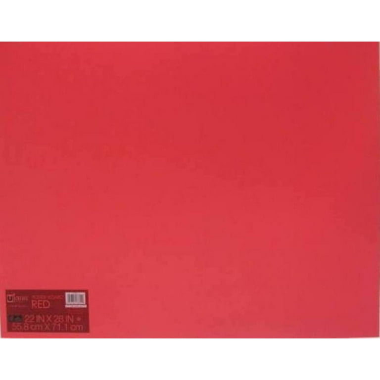 Pen+Gear Coated Poster Board, Red, 22''x28'', 1 Sheet 