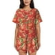 thumbnail image 1 of Fotbe Strawberry Conjunto de Pijama Estampado para Mujer, 2 Piezas, Ropa de Dormir con Camiseta de Manga Corta y Shorts Suaves-Large, 1 of 6