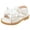 White, variant on Sandals for Girls Toddler Girls Sandals Soft Rubber Flats Summer Baby Flower Girl Shoes Gold,8.5