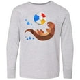 thumbnail image 3 of Inktastic Cute Otter and Beachball Long Sleeve Youth T-Shirt, 3 of 5