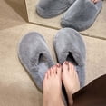 thumbnail image 2 of CHUMUD Women's Fuzzy Slip-on Slippers Warm Cozy Soft Lightweight Memory Foam Indoor House Shoes Trendy Household Slippers, 2 of 5