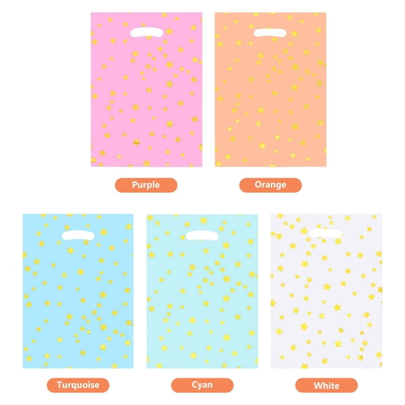 KALLORY Birthday Goody Bags Purple For Party 50Pcs 9.6X6.7X0.04In