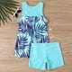 thumbnail image 1 of Traje de baño de dos piezas para mujer, trajes de baño para mujer, traje de baño de dos piezas con espalda de tirantes y estampado conservador para mujer, vestido de baño para mujer, 1 of 3