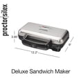 thumbnail image 2 of Proctor Silex Deluxe Hot Sandwich Maker With Easy-Clean Durable PFAS-Free Nonstick Ceramic Plates, Fits up to 2 Grilled Cheese, R, 2 of 8