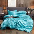 thumbnail image 1 of Juego de cama de satén - Aqua Blue, 1 of 6