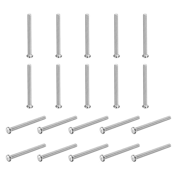 Uxcell M3x35-0.5mm Pan Head Machine Screws, Phillips Drive for Computers, 50 Pcs