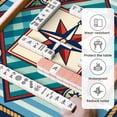 thumbnail image 5 of Mahjong Mat 31.5" x 31.5" Nautical Compass Anchor Blue Red Stripes Non-Slip Noise Reduction Mahjong Tiles Table Cover for Dominoes Poker Card Board and Tile Games, 5 of 6
