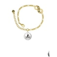 thumbnail image 2 of Delight Jewelry Silvertone Domed Contemporary Dance Splits Gold-tone Paw Infinity Link Chain Bracelet, 6"+2" Extender, 2 of 3