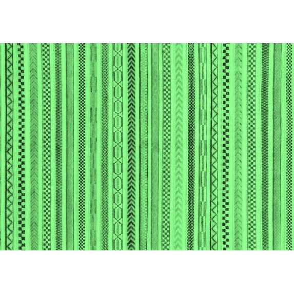 Ahgly Company Indoor Rectangle Abstract Emerald Green Modern Area Rugs, 4' x 6'