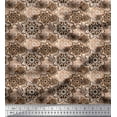 thumbnail image 1 of Soimoi Satin Silk Fabric Floral Mandala Print Fabric by The Yard 42 Inch Wide, 1 of 3