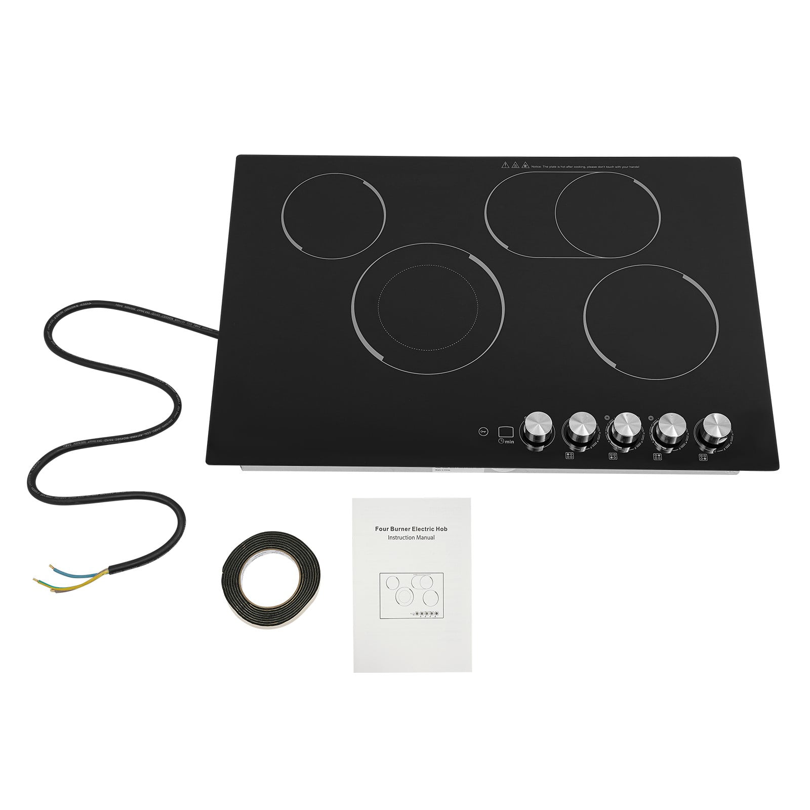 Electric Cooktop, Embedded Electric Stovetop 4 Burners Electric Cooktop 110V