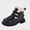 Black, variant on Girls Snow Boots Warm Fur Trim Croc Texture Double Buckle Non-Slip Durable Easy On Off Winter Shoes Silver Size 9 Toddler