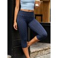 thumbnail image 6 of LMLYSoH Women's Slim Fit Capri Pants Dot Print Leggings Elastic Waistband Cropped Trousers for Party, Daily Wear, 6 of 9