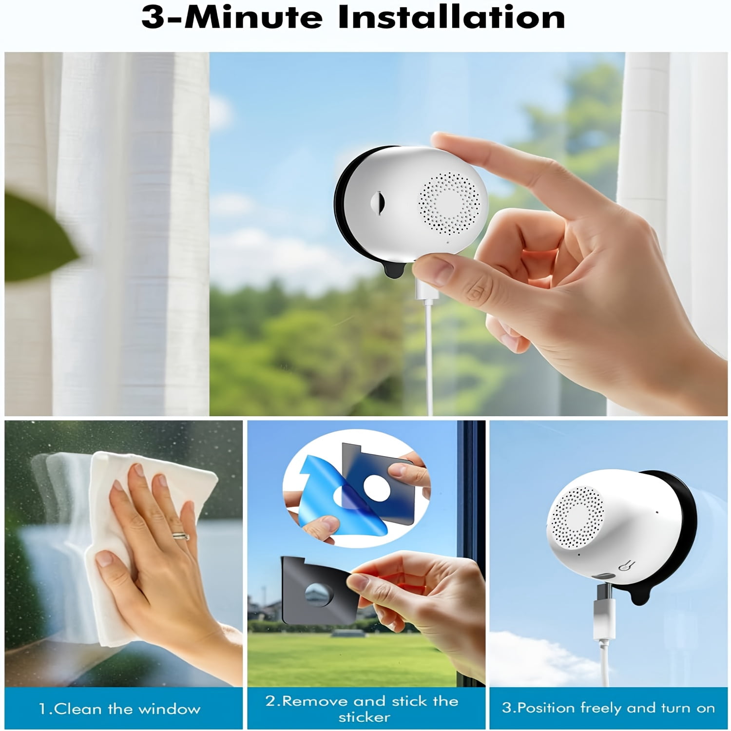 5MP Wireless Indoor Security Camera with Full-Color Night Vision, Two-Way Audio, 24/7 Recording & Motion Alerts for Baby/Pet/Elderly Monitor, Wall Mountable