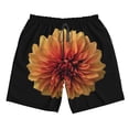 thumbnail image 3 of Uemuo Orange Dalia Pattern Men's Swim Trunks Hawaiian Beach Bathing Suit Swimsuits Beach Quick-Dry Shorts with Pockets-Medium, 3 of 9