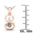 thumbnail image 5 of SuperJeweler S Initial Necklace in 14 Karat Rose Gold, Diamond Accent and Swirly, With Free 18 inch Cable Chain, for Women, 5 of 6