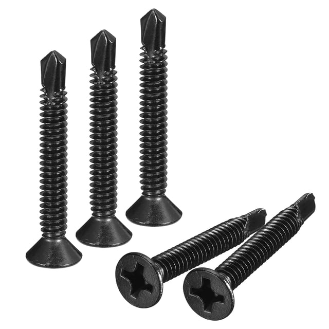 Unique Bargains 12 x 1-3/4 Pieds Vis en Métal, Lot de 50 Vis à Tête Plate en Acier Inoxydable 410