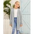 thumbnail image 2 of Sherrylily Girls Batwing Long Sleeve Sweater Cardigan Open Front Chunky Knit Sweaters Coats with Pockets 5-14 Years, 2 of 6