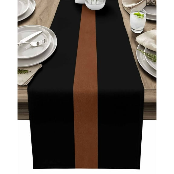 Table Runner Brown Black Table Decoration for Kitchen Dinning Boho Style Table Decoration for Indoor Outdoor Party Wedding Decor 13x72inch