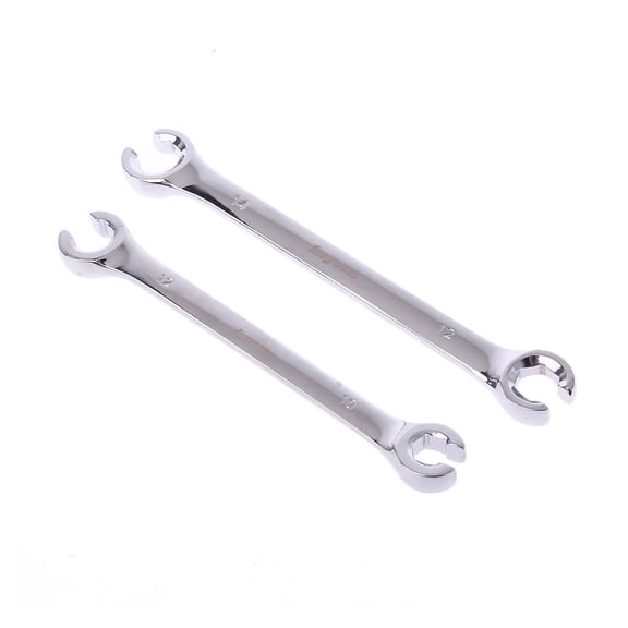 Yammee 2Pcs Flare Nut Wrench Spanner Oil Pipe Wrench 10x12mm 12x14mm Car Repair Wrench