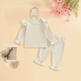 thumbnail image 2 of TOWED22 Toddler Baby Infant Girl Outfits Clothing Set Long Sleeve Graphic Sweatshirt + High WaistJoggers 2pcs Clothes for Preschool(Beige,12-18 M), 2 of 6