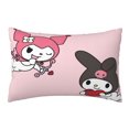 thumbnail image 1 of Funda de almohada rectangular Melody Kuromi, suave y acogedora, con cremallera oculta, para cama, sofá, decoración del hogar, 20 x 30 pulgadas, 1 of 8