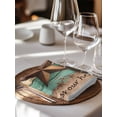thumbnail image 6 of Western Texas Star Retro Cloth Napkins Set of 8 Reusable Dinner Napkins, Vintage Farmhouse Brown Teal Wooden Cocktail Napkin Washable Table Napkins for Wedding/Holiday Party/Baby Shower 20"x20", 6 of 7