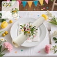 thumbnail image 1 of 1Pcs Easter Bunny Napkin Ring Holiday Decorative Napkin Ring Plastic Multicolor Playful Bunny Style with Fresh Daisies and Green Leaves for Festive Table Decorations 2.95x2.76" JASKFLY, 1 of 8