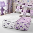 thumbnail image 4 of Manfei Romantic Floral Leaves Twin Quilt Set 2 Pieces,Boho Damask Plaid Twin Coverlet Set,1 Bedspread and 1 Pillowcase, 4 of 7