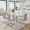 Table+Six Light Gray Chairs, variant on LUFTUT Modern Dining Table Set for 6, Faux Marble Rectangular Dining Room Table Set with 63 in Faux Marble Tabletop & 6 Light Gray Pu Upholstered Chairs Ideal for Dining Room, Kitchen, Easy Assembly