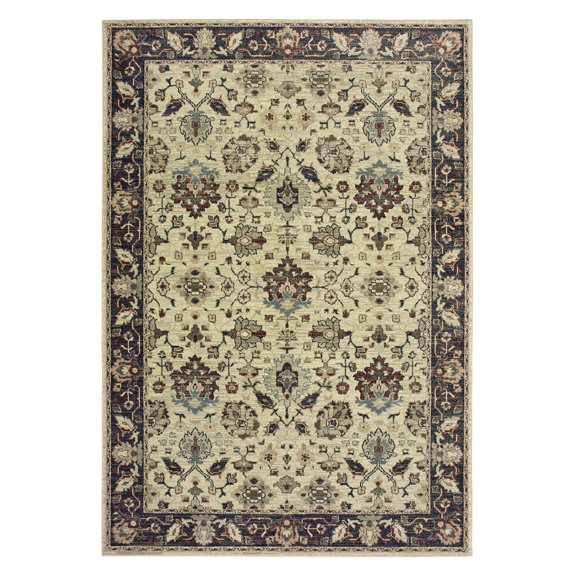 Oriental Weavers Raleigh 8026E Ivory/ Navy 2'3" X 7'6" Indoor Area Rug