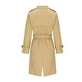 thumbnail image 3 of larppty Women's Long Double Breasted Pea Coats Slim Fit Belted Fall Winter Trench Coat Windbreaker Jacket Fashion Clothes (Khaki, 3XL), 3 of 7