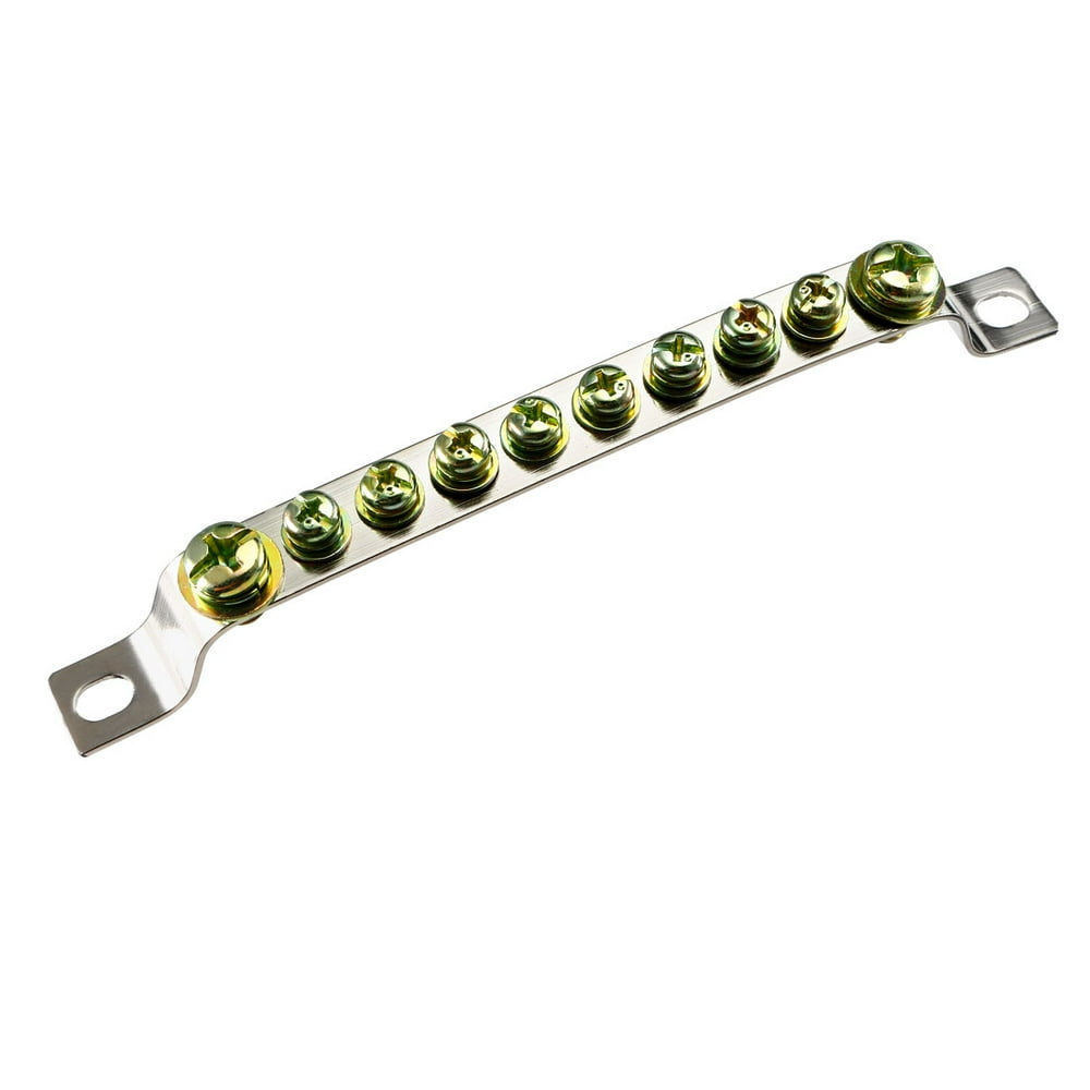 Single Row 10 Holes Ground Wire Bridge Shape Copper Screw Terminal