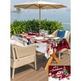 thumbnail image 4 of Outdoor Tablecloth with Umbrella Hole and Zipper, Red Plaid Truck Christmas Rectangle Table Cloth 60x84 Inch Waterproof Tablecloth, Xmas Tree Snowflake Gifts Winter Picnic Table Cover for Patio, 4 of 7