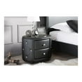 thumbnail image 3 of Baxton Studio Glamour Style Oval 2-drawer Black Faux Leather Upholstered Nightstand, 3 of 6