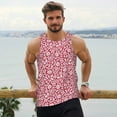 thumbnail image 6 of Gukieu Red Flowers Print Men's Quick Dry Fitness Vest, Round Neck Sleeveless Fitness Bodybuilding Top-Medium, 6 of 7