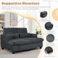 thumbnail image 4 of FFH Double Chaise Lounge Indoor, 61" Oversized Lounge Chair Sleeper Sofa Sectional, Corduroy Loveseat with Lumbar Pillows and Adjustable Backrests, Dark Gray, 4 of 16