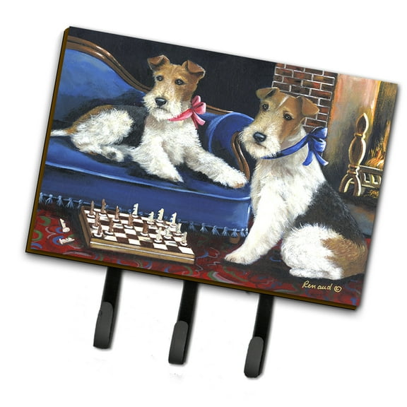 Fox Terrier Checkmates Leash or Key Holder